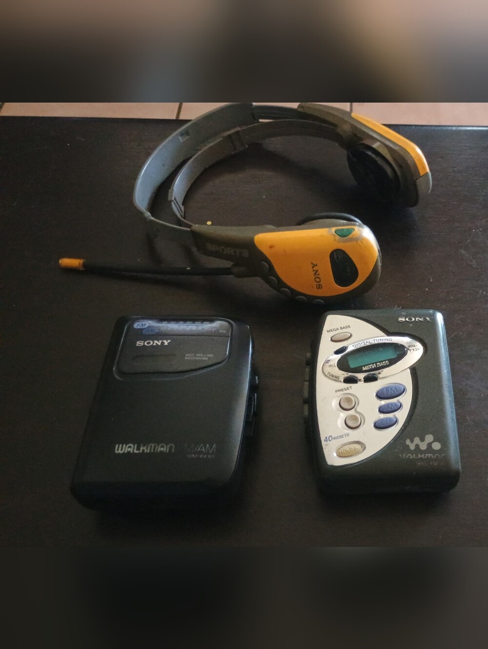 Sony Walkman Cassette Players in Black and Silver with Blue "Read Description"